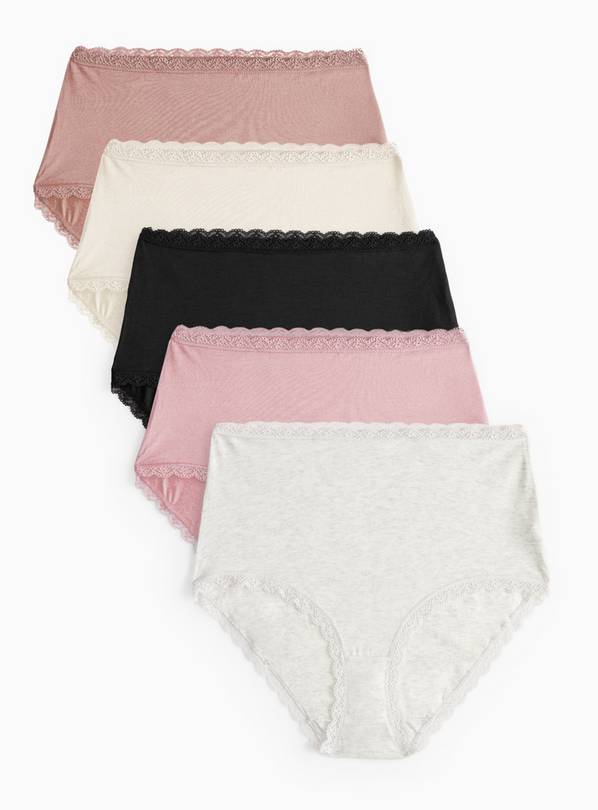 Minks Plain Soft Modal Blend Full Knickers 5 Pack 16
